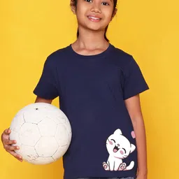 NUSYL Girls Printed Round Neck Short sleeve T-Shirt-image-96