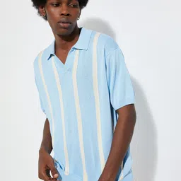 max URB_N Striped Printed Polo Collar Casual T-shirt image 1