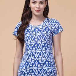 BAESD Relaxed Fit Geometric Printed Cotton T-shirt-picture-41