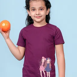 NUSYL Girls Graphic Printed Round Neck Casual T-shirt-picture-36