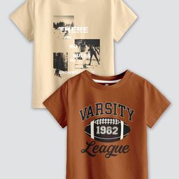 CODEZ Boys Pack Of 2 Printed Cotton T-shirts-picture-0