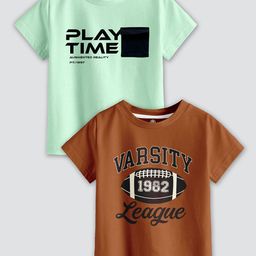 CODEZ Boys Pack Of 2 Typography Printed Cotton T-Shirt-picture-14