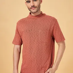 7 Alt by Pantaloons Abstract Printed High Neck Pockets Cotton Relaxed Fit T-shirt image 1