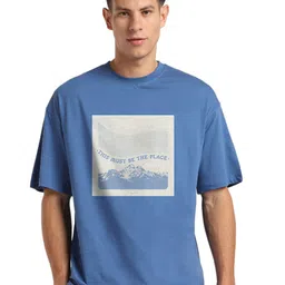 NOBERO Graphic Printed Drop Shoulder Sleeves Cotton Oversized T-Shirt-picture-24