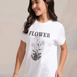Tokyo Talkies Women Graphic Printed Round Neck Cotton Oversized T-shirt-image-18