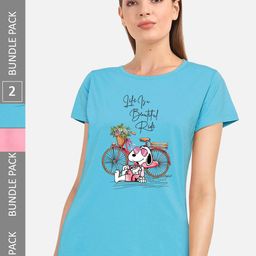 CHOZI Pack Of 2 Typography Printed Cotton T-shirt-picture-7