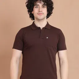 berry blues Polo Collar Cotton T-shirt-image-0