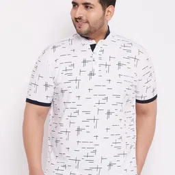 WILD WEST Plus Printed Mandarin Collar T-shirt-picture-36