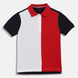 Tommy Hilfiger Boys Colourblocked Polo Collar Cotton T-shirt-picture-43