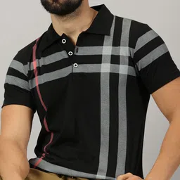 AUSK Men Checked Polo Collar Cotton T-shirt-picture-22