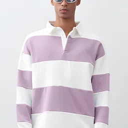 Maniac Men Striped Colourblocked Polo Collar T-shirt-picture-53