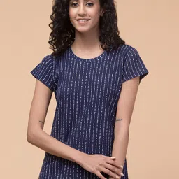 BAESD Women Striped Pockets T-shirt-image-3