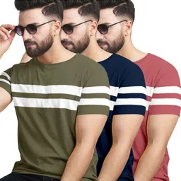 AUSK Men 3 Striped Henley Neck Pockets T-shirt-picture-45