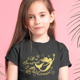 KINSEY Girls Typography Printed Round Neck Cotton T-shirt-image-17