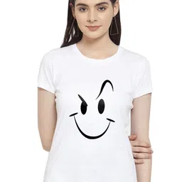 Friskers Women White Printed Extended Sleeves Raw Edge T-shirt-picture-30
