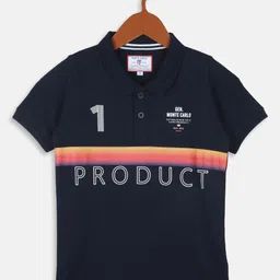 Monte Carlo Boys Typography Polo Collar Pure Cotton T-shirt-picture-30