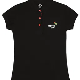 DYCA Girls Polo Collar Embroidered Detailed Cotton T-shirt-picture-19