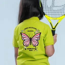 NUSYL Girls Graphic Printed Polo Collar T-shirt-picture-37