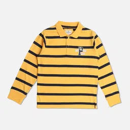 Pepe Jeans Boys Gold-Toned Striped Polo Collar T-shirt-picture-30