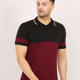 Leotude Colourblocked Polo Collar T-shirt-picture-38