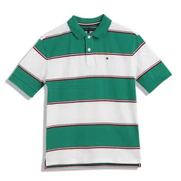 Tommy Hilfiger Boys Striped Polo Collar Pure Cotton T-Shirt-picture-46