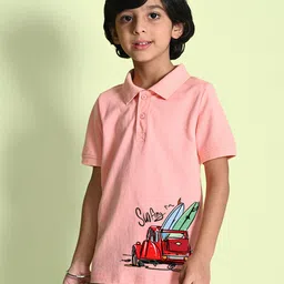 NUSYL Boys Cotton Printed Polo Collar T-shirt-picture-22