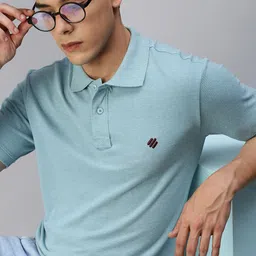 ONN Men Blue Solid Polo Collar T-shirt-picture-48