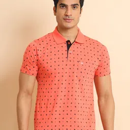 berry blues Floral Printed Polo Collar Short Sleeves Cotton T-shirt-picture-28
