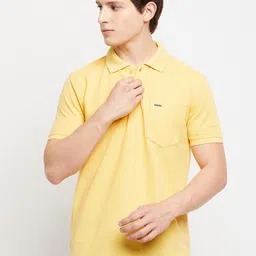 Adobe Men Yellow Polo Collar T-shirt-picture-22
