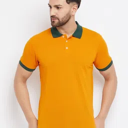 THE MILLION CLUB Men Mustard Yellow Polo Collar T-shirt-picture-28