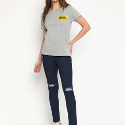 Belliskey Women Grey & Yellow T-shirt-image-94