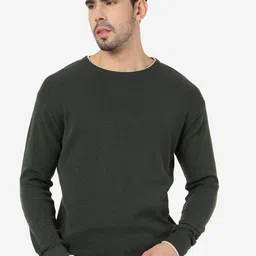 JADE BLUE Self Design Pure Cotton Slim Fit T-shirt-picture-18