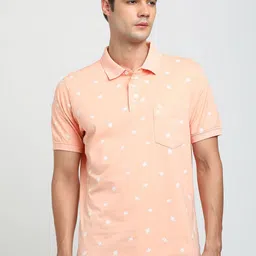 Turtle Men Abstract Printed Polo Collar Pocket Slim Fit T-shirt-picture-26