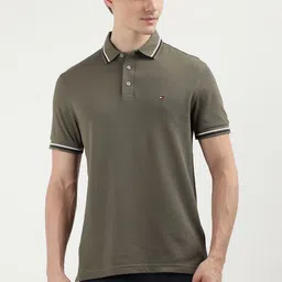 Tommy Hilfiger Men Solid Polo Collar Cotton Slim Fit T-Shirt-picture-50