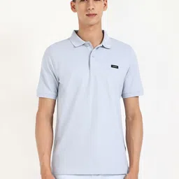 Calvin Klein Jeans Men Solid Polo Collar Cotton Slim Fit T-shirt-picture-23
