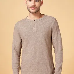 7 Alt by Pantaloons Henley Neck Slim Fit T-shirt-picture-11