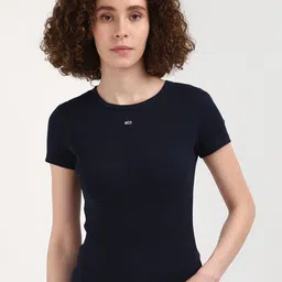 Tommy Hilfiger Women Solid Round Neck T-shirt-image-33