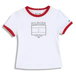 Tommy Hilfiger Girls Graphic Printed Round Neck Cotton T-shirt-picture-33