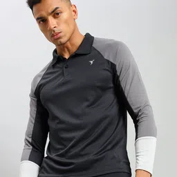 Technosport Colourblocked Polo Collar Antimicrobial Training T-shirt image 1