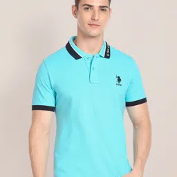 U.S. Polo Assn. Printed Collar Pure Cotton Polo Shirt image 1