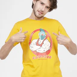 LOCOMOTIVE Men Mustard Yellow Locomotive Printed T-shirt-picture-20