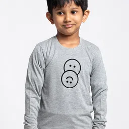 Friskers Boys Grey Typography Printed Applique Slim Fit T-shirt-picture-19
