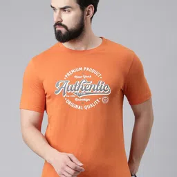 Chennis Typography Printed Pure Cotton Slim Fit T-shirt-picture-31