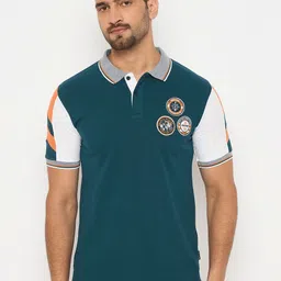 Duke Men Colourblocked Polo Collar Cotton Slim Fit T-shirt-picture-23