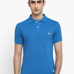 Alan Jones Men Blue Polo Collar Slim Fit T-shirt-picture-51