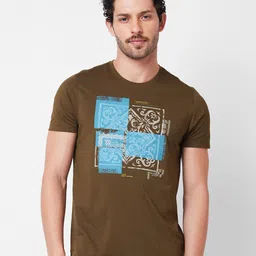 SPYKAR Graphic Printed Round Neck Half Sleeves Slim Fit Cotton T-shirt-picture-30