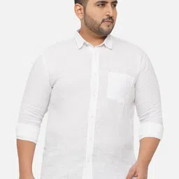 John Pride Plus Size Men White Premium Casual Shirt-picture-42