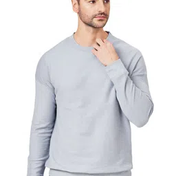 ZU Waffle Knit Drop Shoulder Sleeves Pure Cotton Pullover Sweatshirt-picture-34