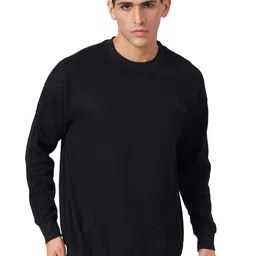 ZU Buck Knit Drop Shoulder Sleeves Pure Cotton Pullover Sweatshirt-image-71