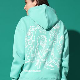 GRIFFEL Women Printed Hooded Pullover Sweatshirt-picture-32